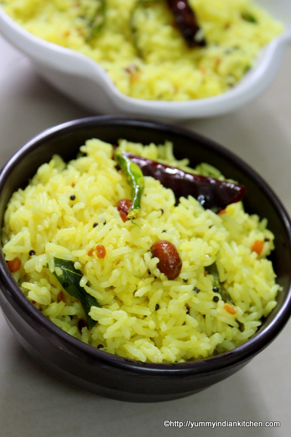 Lemon Rice Recipe South Indian Style, Chitrannam | Nimmakaya Pulihora ...