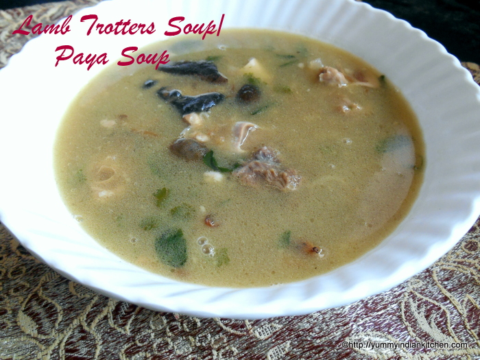 lamb trotters soup or mutton paya soup