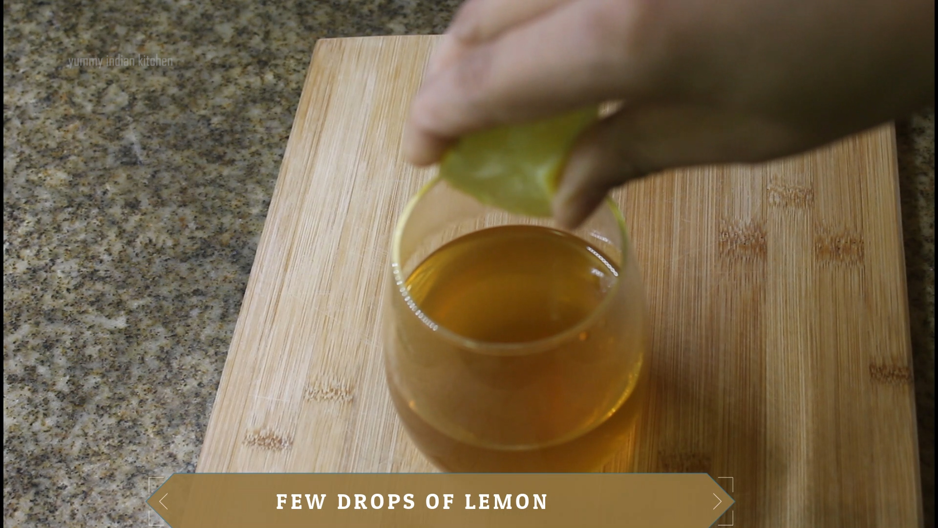 adding few lemon drops in the glass filled with drink