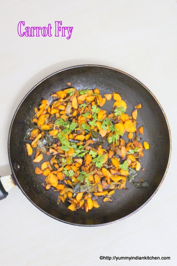 carrot fry recipe without coconut