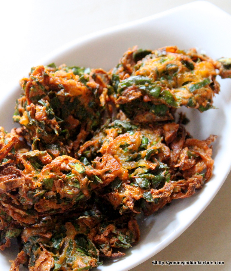 Palak Pakoda Recipe Crispy Yummy Indian Kitchen