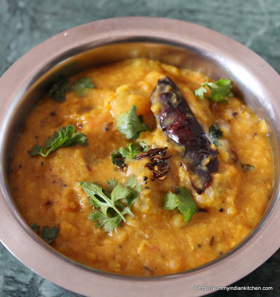 dosakaya pappu served in a bowl