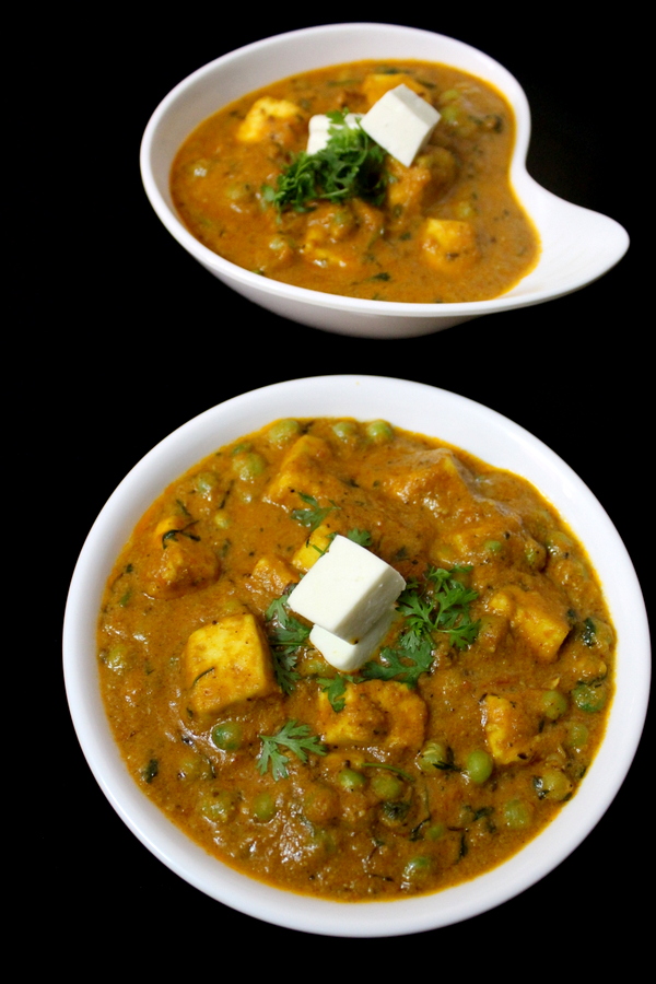 shahi matar paneer or paneer mutter masala