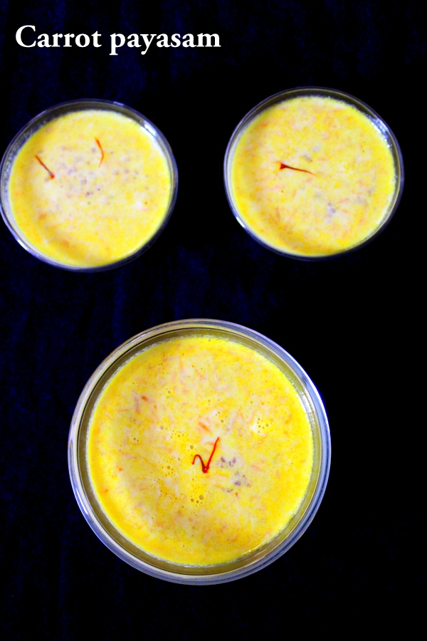 carrot kheer or carrot payasam