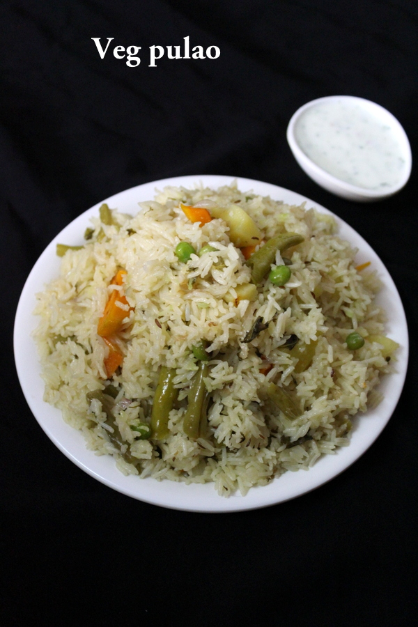 vegetable pulao or veg pulao recipe