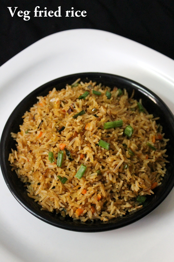 veg fried rice recipe, vegetable fried rice - Yummy Indian Kitchen