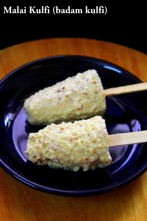 malai kulfi recipe or badam kulfi