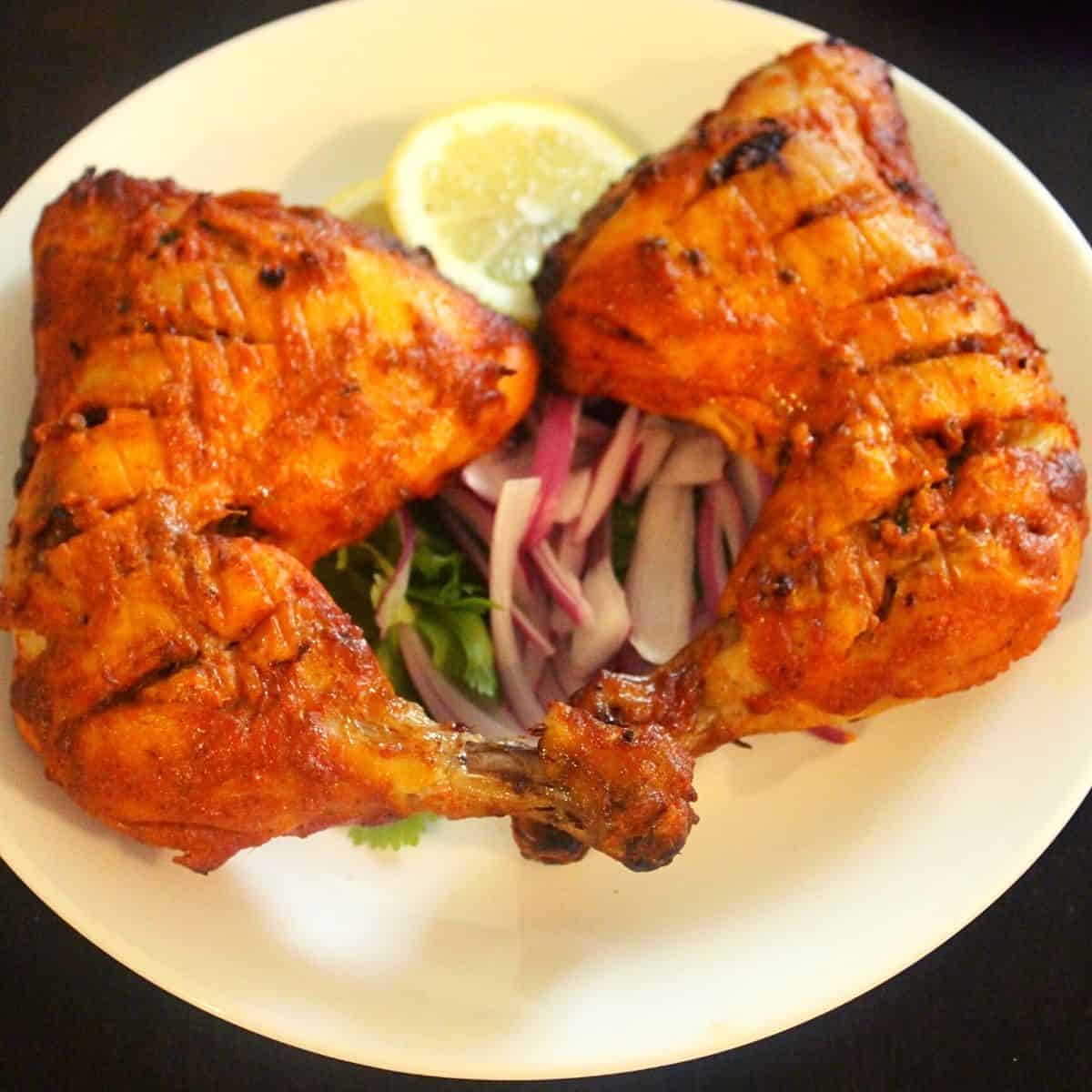 tandoori chicken in oven, indian baked chicken - Yummy Indian Kitchen
