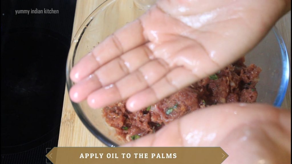 applying oil to the palms