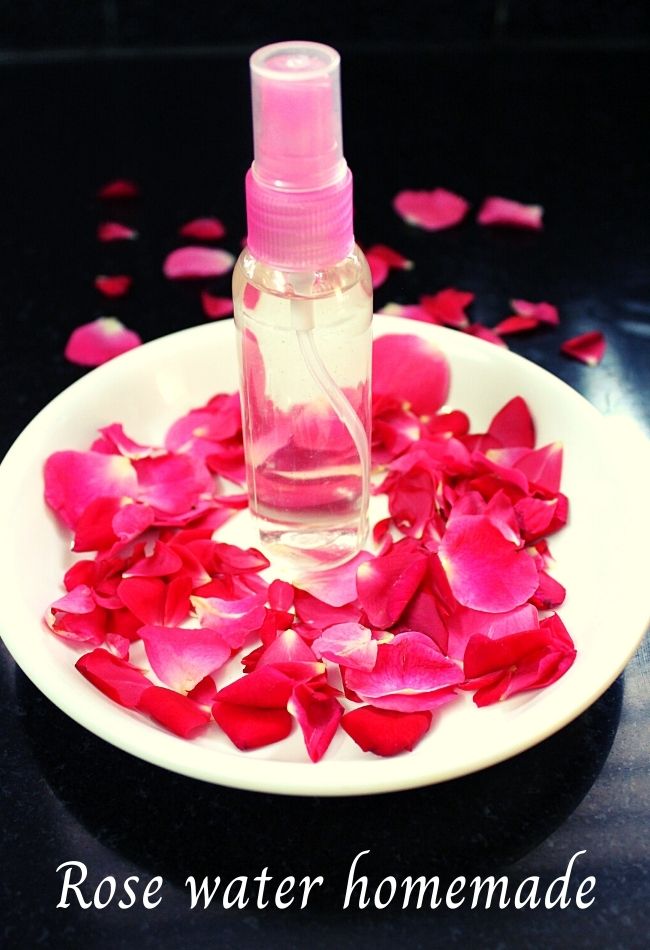 Homemade Rose Water For Face Spray Yummy Indian Kitchen - Diy Rose Water Toner