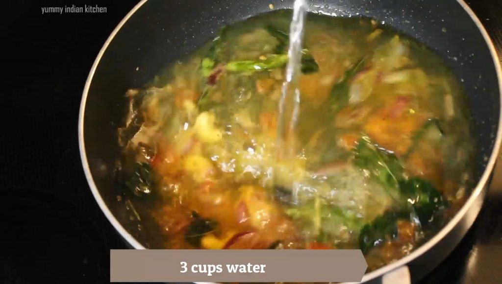 Adding water and bringing the water to a boil