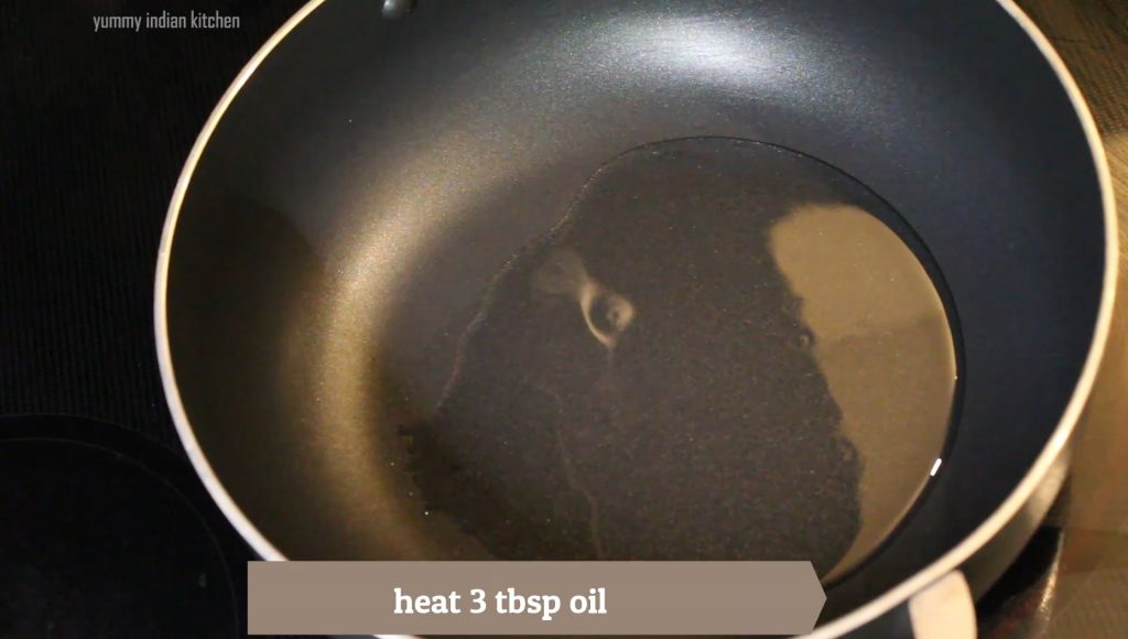 Adding oil and heating it