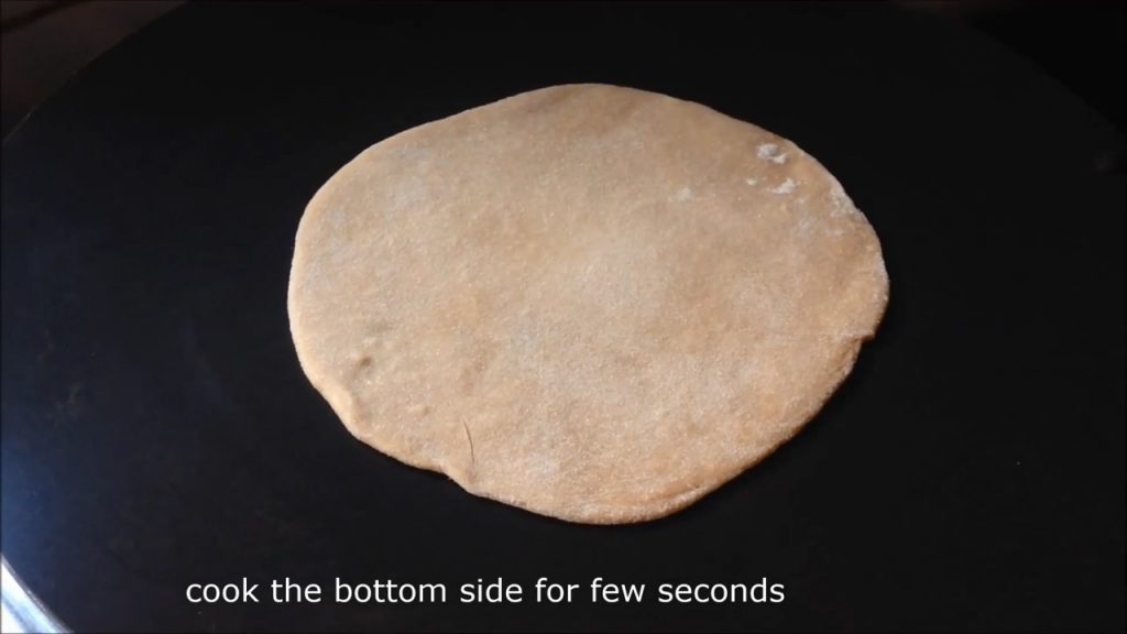 Cooking the bottom side for few seconds 