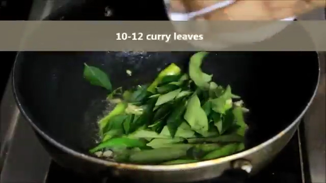 Adding fresh curry leaves