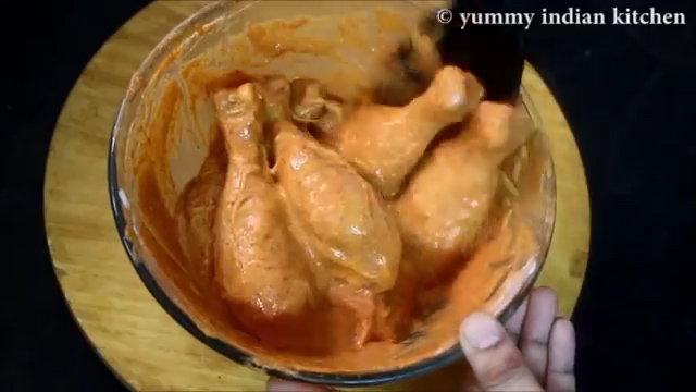 mixing the chicken leg fry marinade
