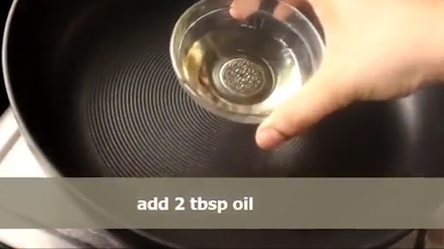 adding oil and heat it