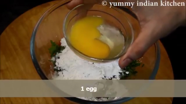 adding beaten egg to the chicken