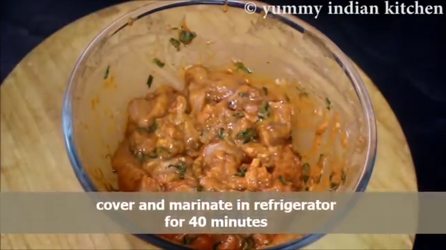 marinating in refrigerator for at least thirty minutes