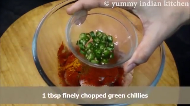 adding finely chopped green chillies