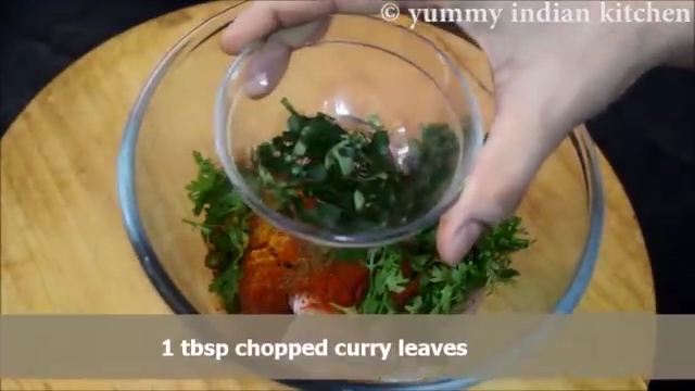 adding finely chopped curry leaves.