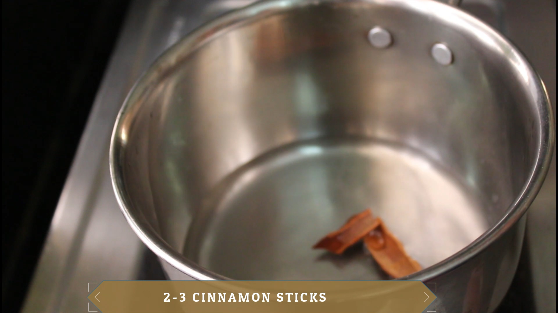 cinnamon sticks added in the water