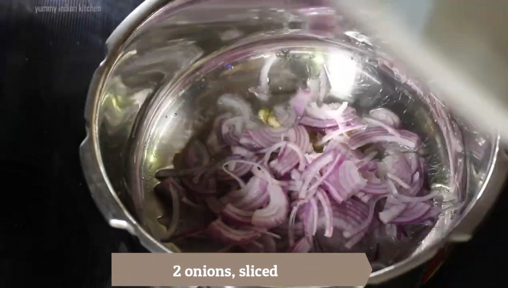 Adding sliced onions and sauteing them