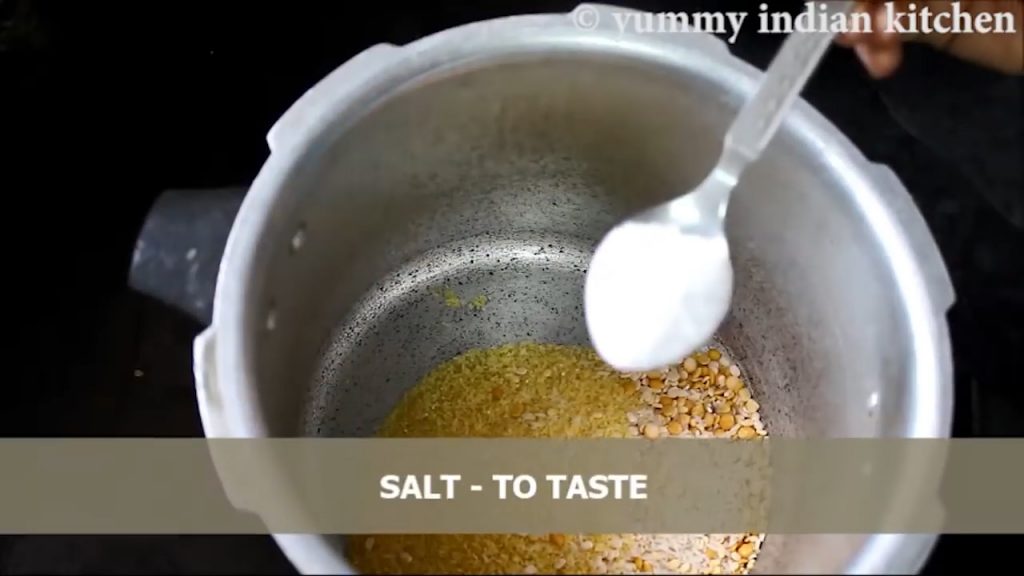 salt added to the lentils