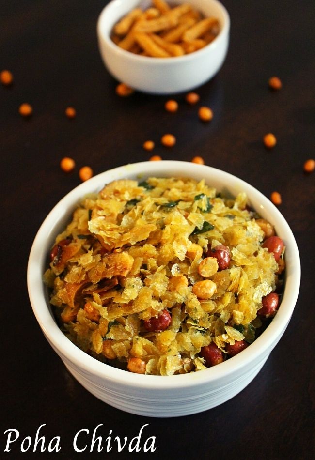 poha chivda recipe, poha namkeen - Yummy Indian Kitchen