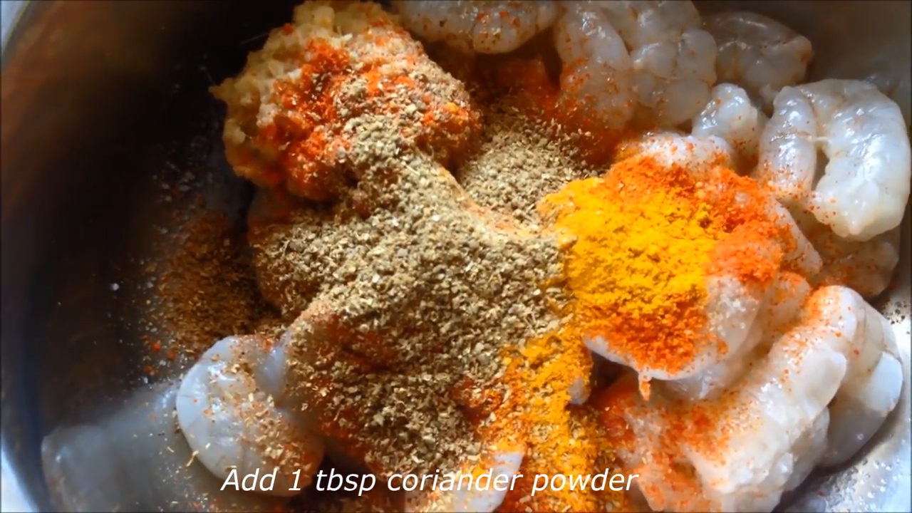 coriander powder added to the royyalu