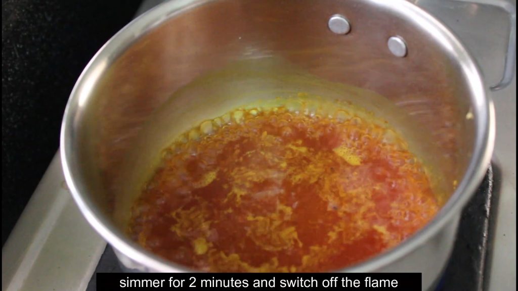 boiling all the ingredients in the pan