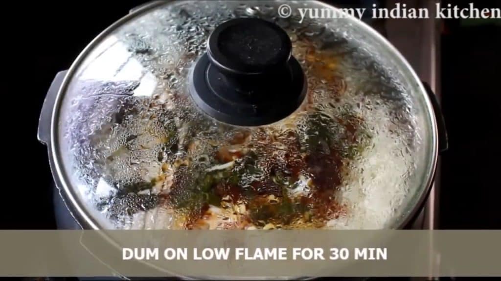 Giving Dum to the chicken biryani on low flame for 30-35 minutes