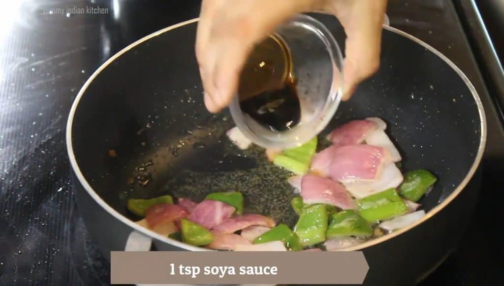 Adding the soy sauce to the mix