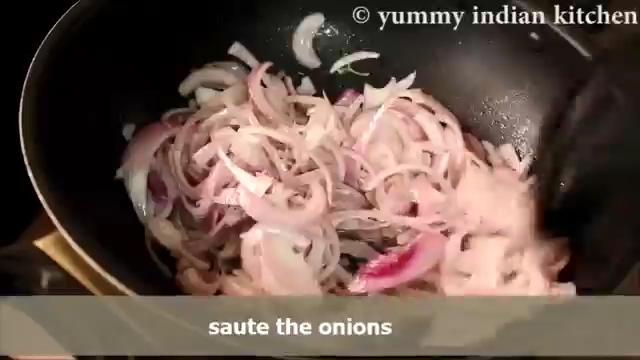 adding sliced onions and sauteing them