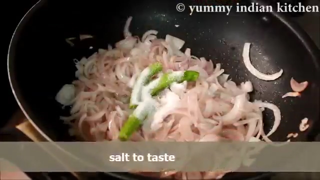 Adding slit green chillies, salt as per taste