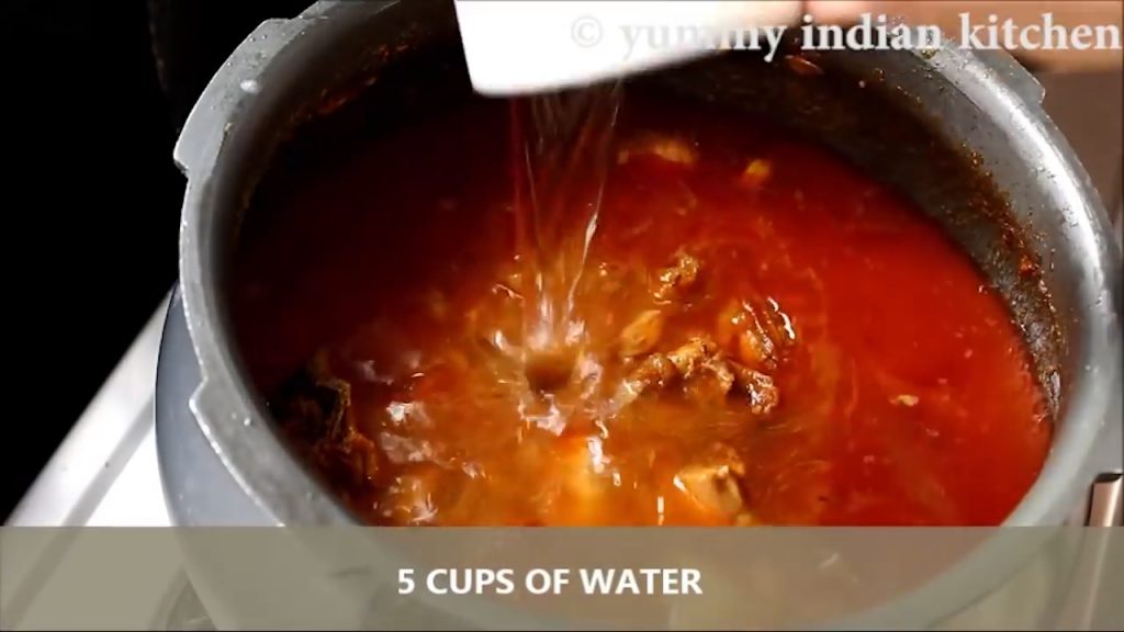 adding about 5 cups of water