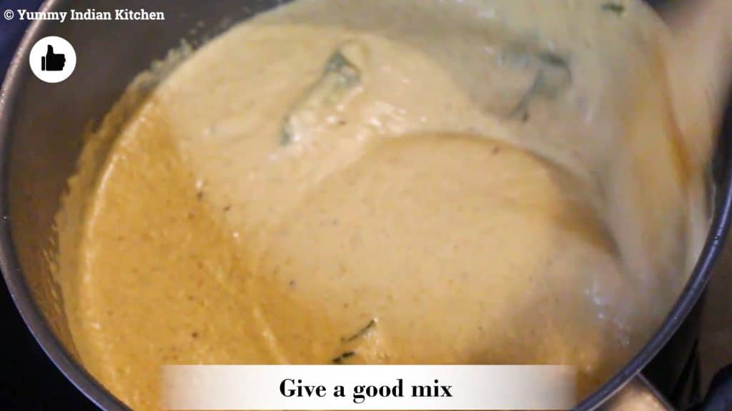 mixing the masala
