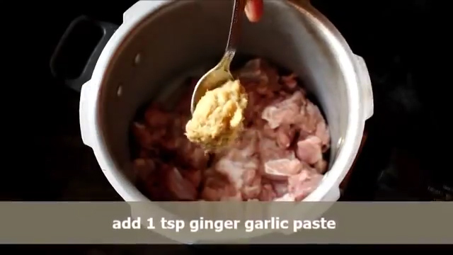 Adding ginger garlic paste.