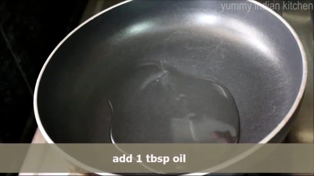 Add oil into the pan and heating the oil