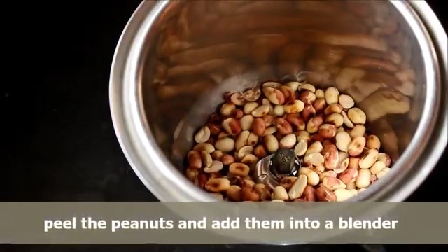 add the peeled peanuts to a jar