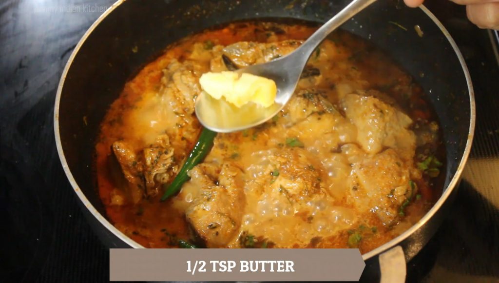  adding butter and malai punjabi chicken gravy