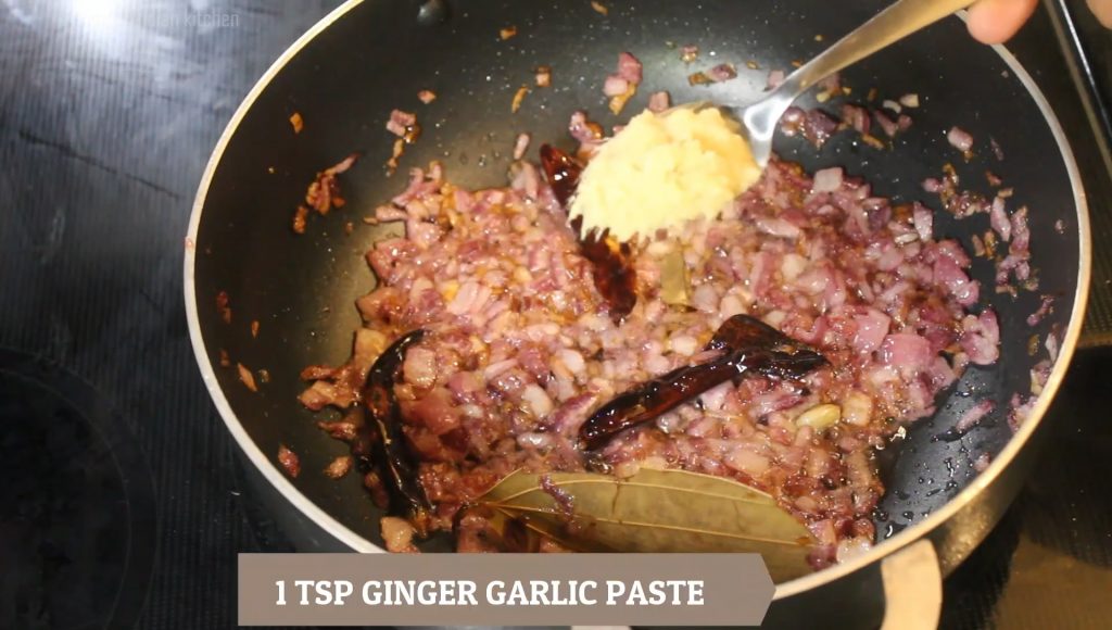 Adding the ginger garlic paste