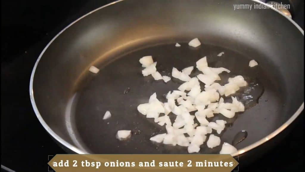 Adding finely chopped onions 