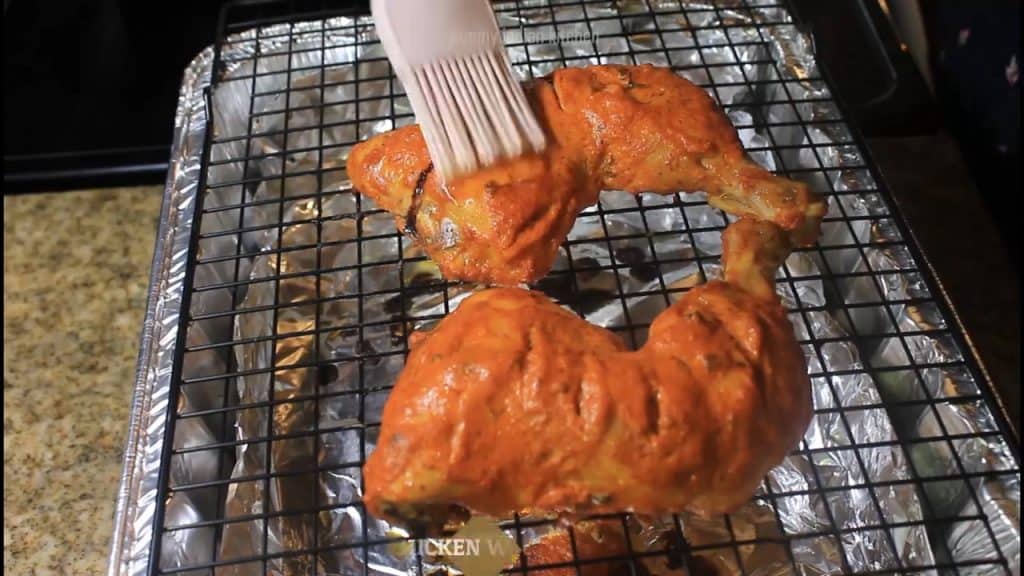 apply butter on all sides of chicken tandoori