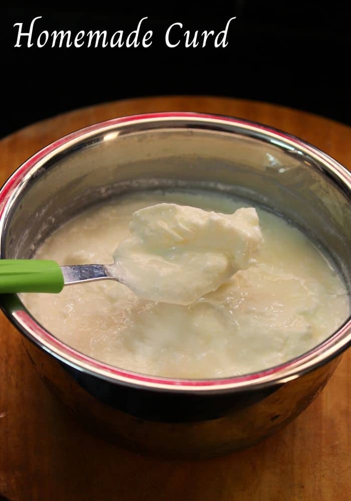 showing finished step of how to make curd at home 