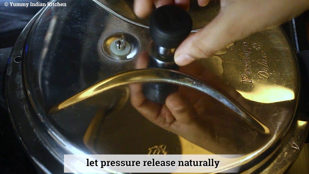 removing the pressure release naturally.
