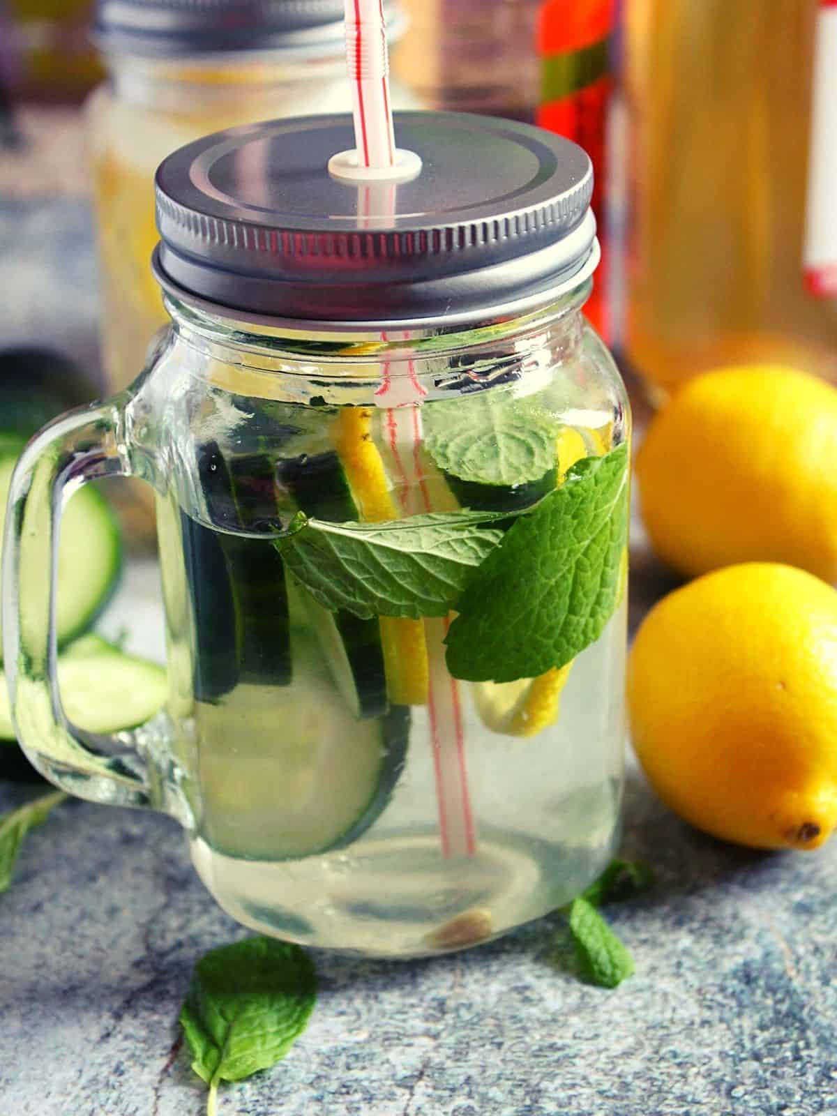 Lemon Cucumber Water Detox With Mint Yummy Indian Kitchen