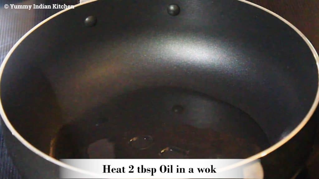 adding oil and heating it