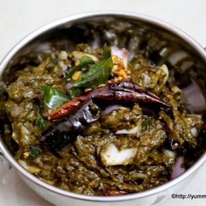 gongura pachadi served in a serving bowl