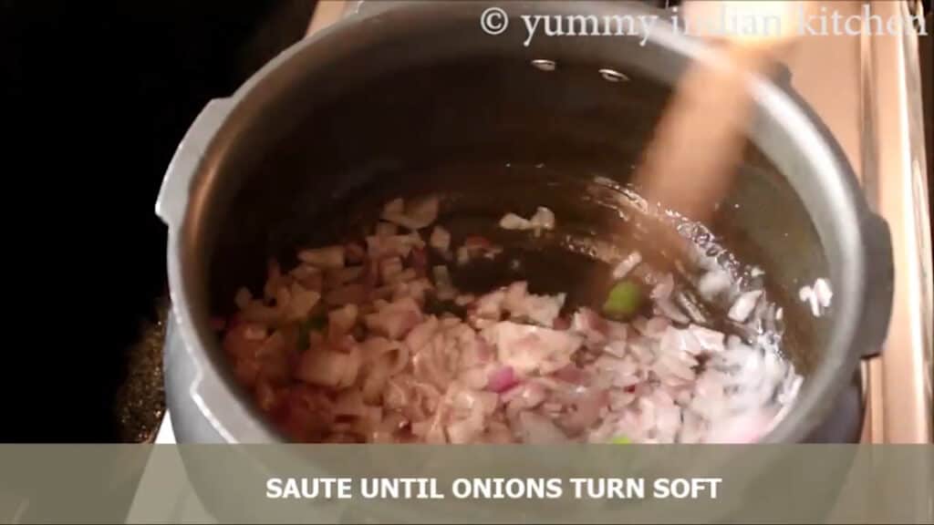  sauteing until onions turn soft