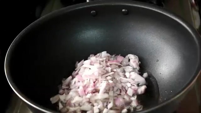 sauteing very finely chopped onions